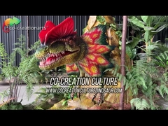 Simulação de tamanho de vida Dinossauro animatrónico Dilophosaurus Para parque de diversões