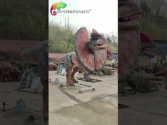 Dilophosaurus Animatronic Fábrica tamanho de vida Parque de diversões Dinossauro animatônico Dilophosaurus