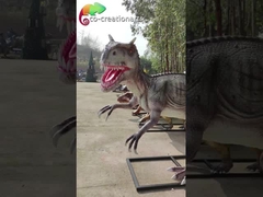 Vida de animais da fibra de vidro do parque de diversões grande - Allosaurus Eco Animatronic do tamanho amigável