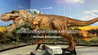 T Rex animatrônico ultrarrealista para parques temáticos
