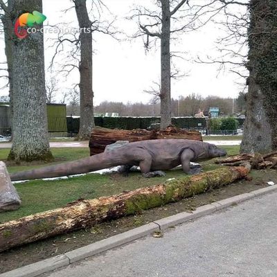 Dragão de Komodo Animatrónico Realista Com Movimento Dinâmico e Habitat Natural Detalhado