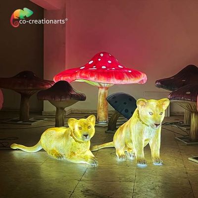 comprar Ilumine acima a vida - fibra de vidro Lion Statue Landscape Decorations dos animais da fibra de vidro do tamanho online manufacture