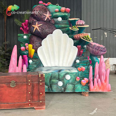 Trono Artificial Animatrónico de Fibra de Vidro Personalizado Decoração do Oceano Para o Mundo do Mar