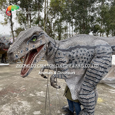 Traje de dinossauro animatrónico Velociraptor vestível: Atração de performance realista para exposições interativas