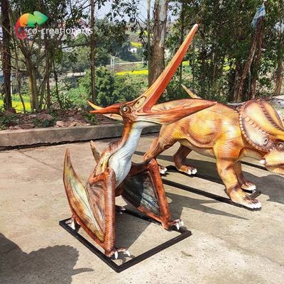 Bom preço. Fibra de vidro 3D Dinossauros de aparência realista lutando Estátua de Pterosauria ao ar livre on-line