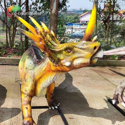 Bom preço. Vida Animatronic da fibra de vidro 110VAC - modelo do Styracosaurus das estátuas do dinossauro do tamanho on-line
