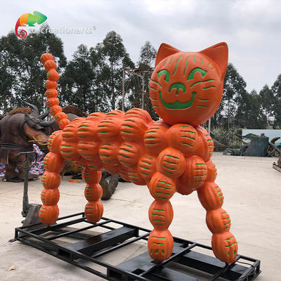 Bom preço. Figura robótica de fibra de vidro durável gato abóbora para decoração do festival de Halloween on-line