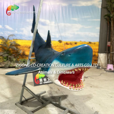 Bom preço. Modelo de tubarão animatrónico com design realista para aquário e decoração do parque temático do oceano on-line