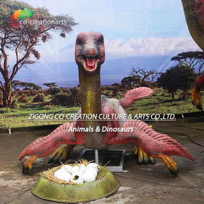 Dinossauro Caudipteryx Animatrónico Realista: Detalhe Emplumado Com Movimento Dinâmico E Exibição de Ovos do Jurássico Para Museus