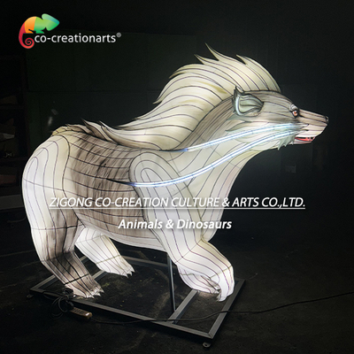 Bom preço. Futurística escultura de lanterna de texugo branco com LED Mohawk Crest & Dragon Tail on-line