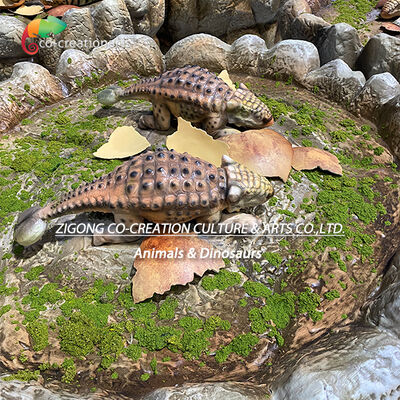 Ninho de Dinossauro Animado Realista Com Dinossauros Bebê Imprimidos em 3D E Display de Cúpula Acrílica